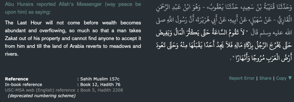 Hadith text analysis