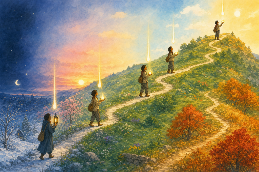 Light given in measured portions along the path — gradual delivery
