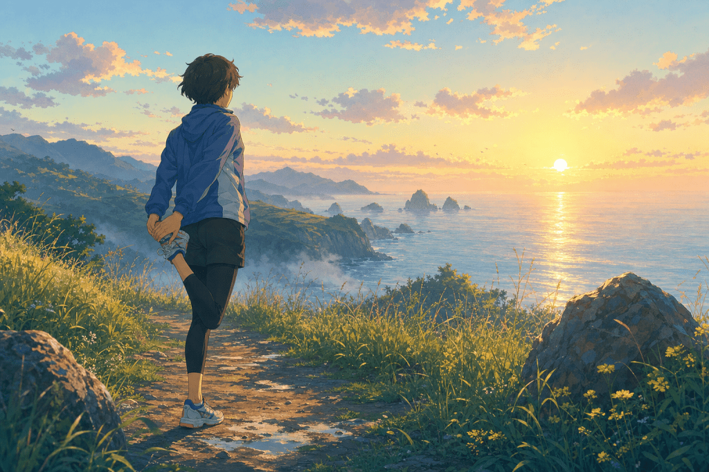 A person training at dawn - the reps of appreciation as gentle metaphor