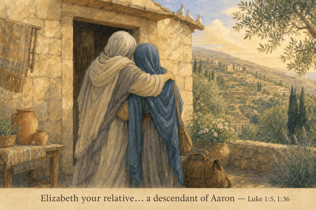 Mary and Elizabeth — kinswomen of a priestly family world (Luke 1:5, 1:36)