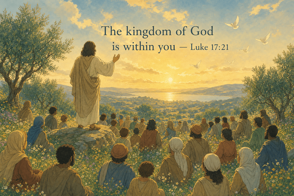 The teacher on the hillside: 'The kingdom of God is within you' (Luke 17:21)