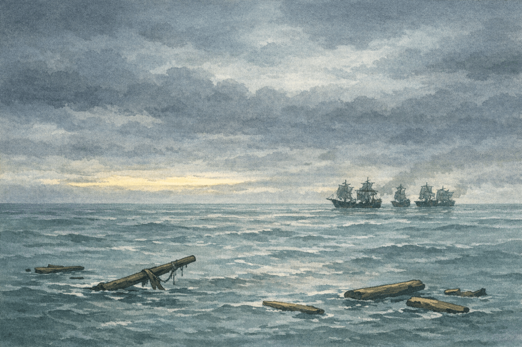 Five battered ships on an empty sea - what came home from 1,800
