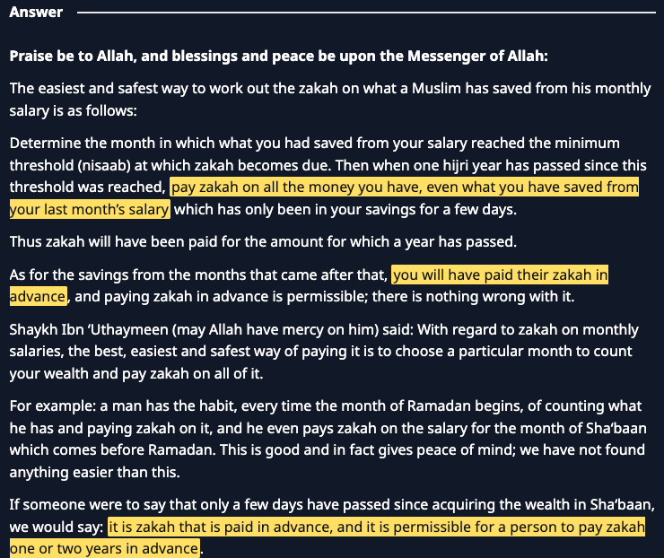 Genuine English source excerpt: annual assessment of existing salary savings and the description of advance payment.